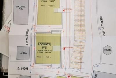 Teren 1.616 mp, D=28 ml, central zona case, autorizatie 3 cladiri P+2 - 6
