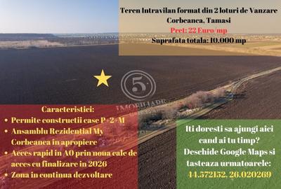 Oportunitate de investitie, teren intravilan in Tamasi-Corbeanca, 22 Euro/mp