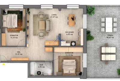Penthouse cu 4 camere decomandat în Șelimbăr - 1