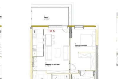 Apartament cu 2 camere, 63.67 mp, dressing, terasa 12.78 mp, Apartament cu 2 camere, 63.67 mp, dressing, terasa 12.78 mp, - 1