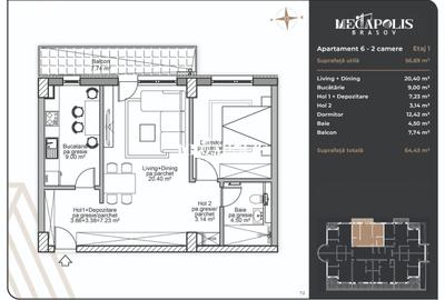 Apartament 2 camere | Coresi | Platǎ Tranșe | Credit - 3