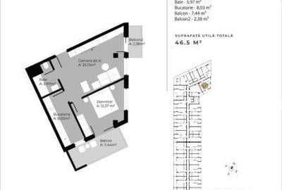 Apartament cu 2 camere în Sopor