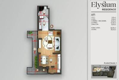 Garsoniera cu balcon sut 50,51mp  I Direct Dezvoltator I comision 0% - 6