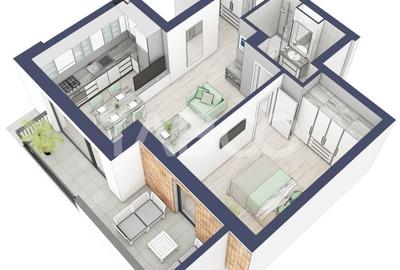 Apartament la parter cat un etaj 1 cu 47 mp utili 2 camere Turnisor - 2