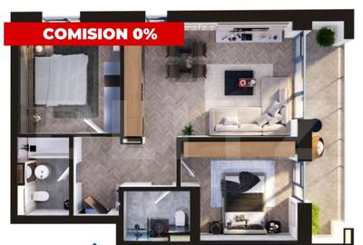 Apartament cu 3 camere semidecomandat în Torontalului - 1