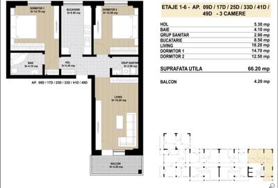 Apartament 3 camere | Berceni | Proiect Nou | 70.40 mp - 6