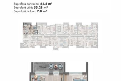 Apartament cu 2 camere decomandat în Nord