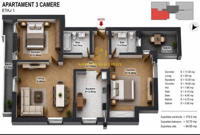 Apartament cu 3 camere în Băneasa - 4
