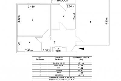Apartament cu 2 camere decomandat în Central