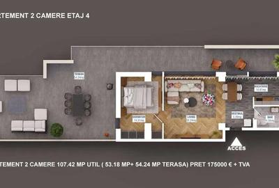 Apartament cu 3 camere decomandat în Sisești - 2