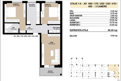 Berceni 3 camere 70 mp etaj intermediar Tva 21% Inclus - 2