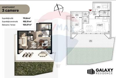 Apartament cu 3 camere decomandat în Tractorul - 2