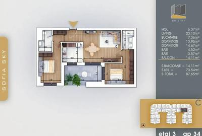 Apartament cu 3 camere decomandat în Theodor Pallady - 2