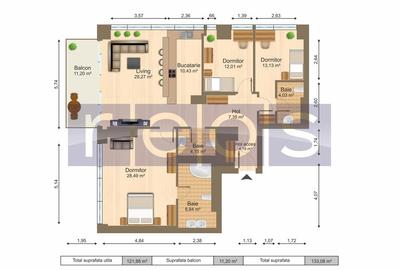 INCHIRIERE 3 CAMERE | ONE ELIADE | MOBILAT SI UTILAT LUX | VEDERE LAC - 18