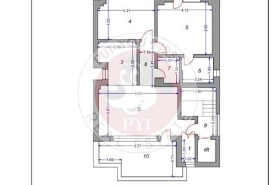 La cheie | Planul 2 | Apartament 3 camere | 105mp | B12520 - 1