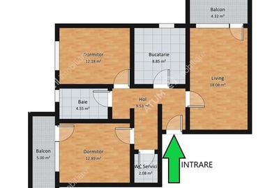 Apartament cu 3 camere 2 bai si 2 balcoane in zona Turnisor Sibiu - 5