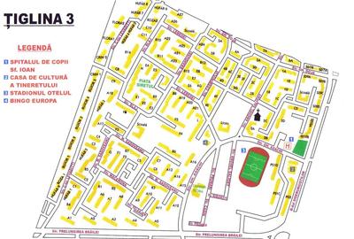 Apartament cu 3 camere semidecomandat în Micro 16