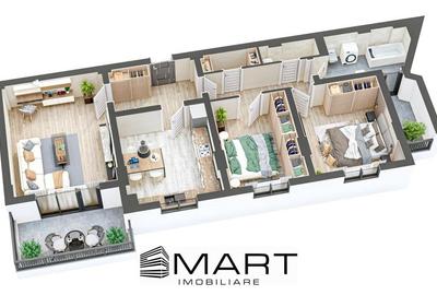 Apartament cu 3 camere decomandat în Hipodrom 4 - 7