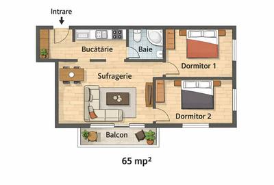 Apartament cu 3 camere în Central