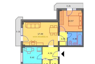 Apartament cu 2 camere semidecomandat în Moșilor