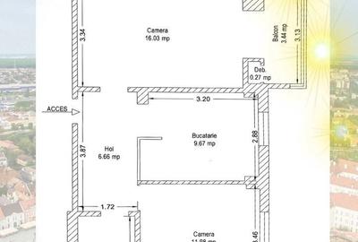 Apartament cu 2 camere decomandat, mobilat în Circumvalațiunii - 2