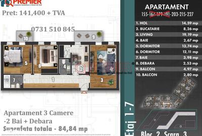 Apartament cu 3 camere decomandat în Metalurgiei - 1