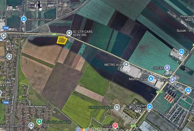 Teren intravilan cu 98.5 m front stradal la centura Aradului