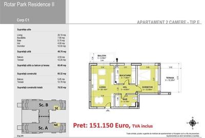 Apartament cu 2 camere decomandat în Roșu