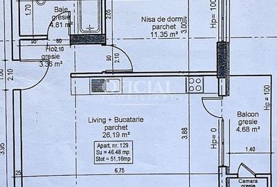 Apartament cu 2 camere semidecomandat în Florești - 11