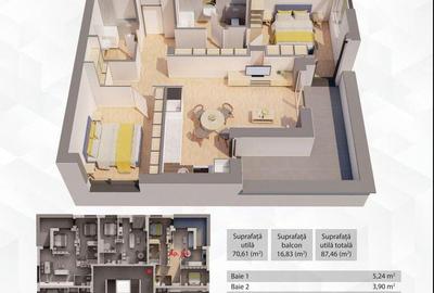 Penthouse 3 camere ARED - 104mp - 7