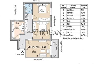 Apartament cu 3 camere decomandat în Central