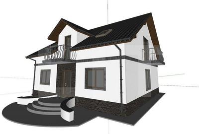 Proiect casa cu mansarda, 148 mp utili, teren 514 mp T - 1