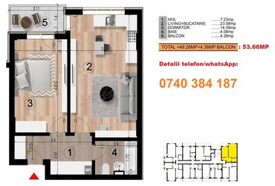 2 camere tip Studio 53.66mpu - Metrou Berceni - Bloc nou 2025 - 8