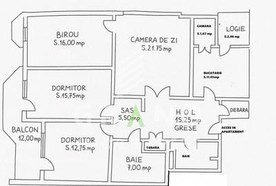 Apartament cu 4 camere decomandat în Central