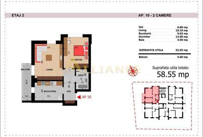 Apartament cu 2 camere, mobilat în Apărătorii Patriei - 14