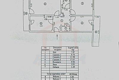 Apartament cu 3 camere decomandat, mobilat în Micro 20 - 4