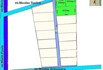Teren intravilan 1549mp (1416mp utili),3 loturi alaturate,dubla deschidere! - 2