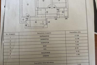 Apartament cu 3 camere decomandat în Central