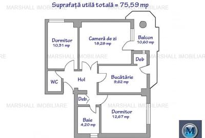 Apartament 3 camere de vanzare, zona Republicii, 86.91 mp #15619 - 6