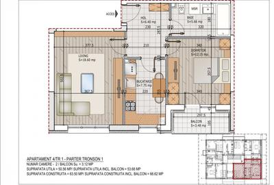 Apartament cu 2 camere decomandat în Titan - 2