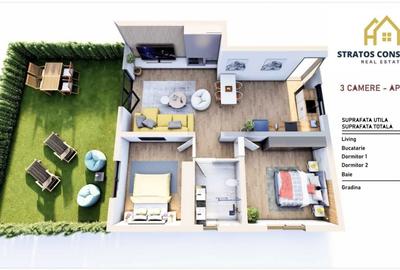 Apartament cu 3 camere decomandat în Central