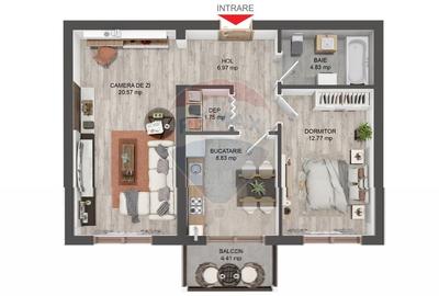 Apartament cu 2 camere decomandat în Șelimbăr - 1