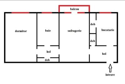 Apartament cu 2 camere semidecomandat în Central