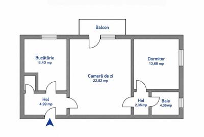 Apartament cu 2 camere semidecomandat în Satu Nou - 3