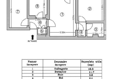 Apartament cu 3 camere semidecomandat în Calea București