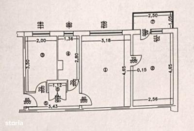 Apartament cu 2 camere nedecomandat în Vest