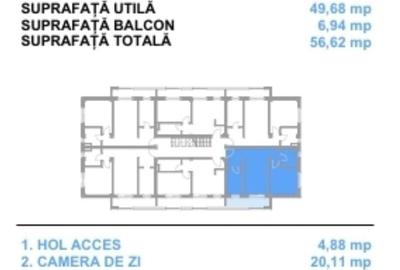 Apartament cu 2 camere decomandat în Bârnova - 5