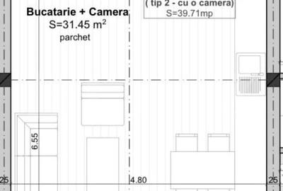 Apartament tip studio, 40 mp utili, 1 loc de parcare, Etaj 1, Giroc - 3