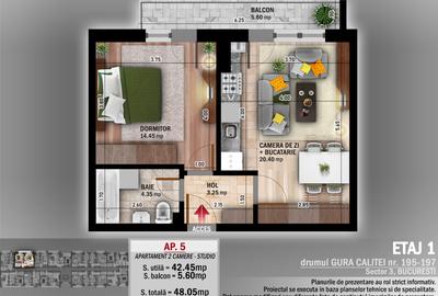 Apartament tip STUDIO zona Theodor Pallady - 5
