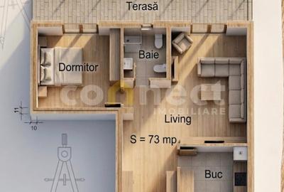 Apartament cu 2 camere decomandat, mobilat în Andrei Mureșanu